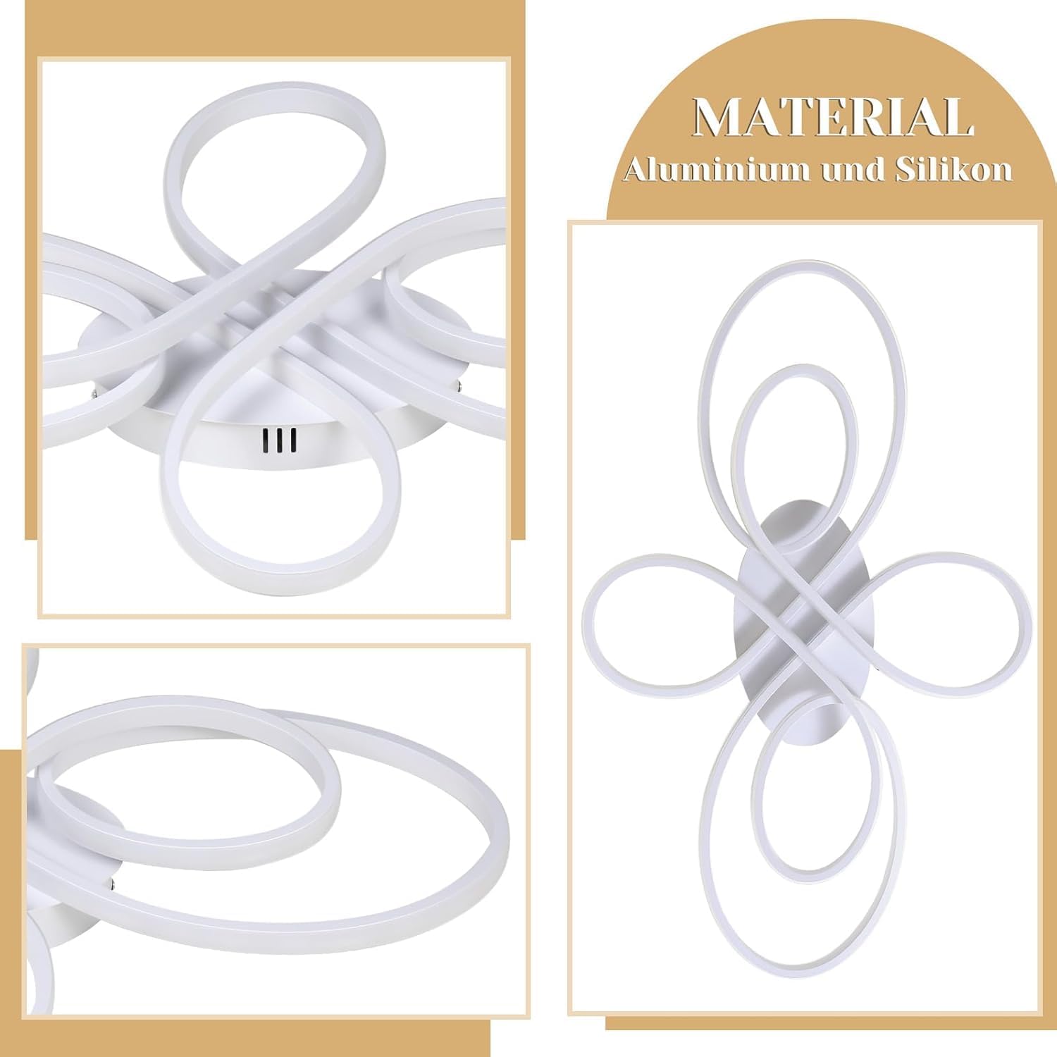 ZMH Deckenlampe LED Deckenleuchte Wohnzimmer - Wohnzimmerlampe dimmbar Groß 100cm 90W Modern in Weiß Schlafzimmerlampe Deckenbeleuchtung Schlafzimmer mit Fernbedienung Design für Esszimmer Küche Büro