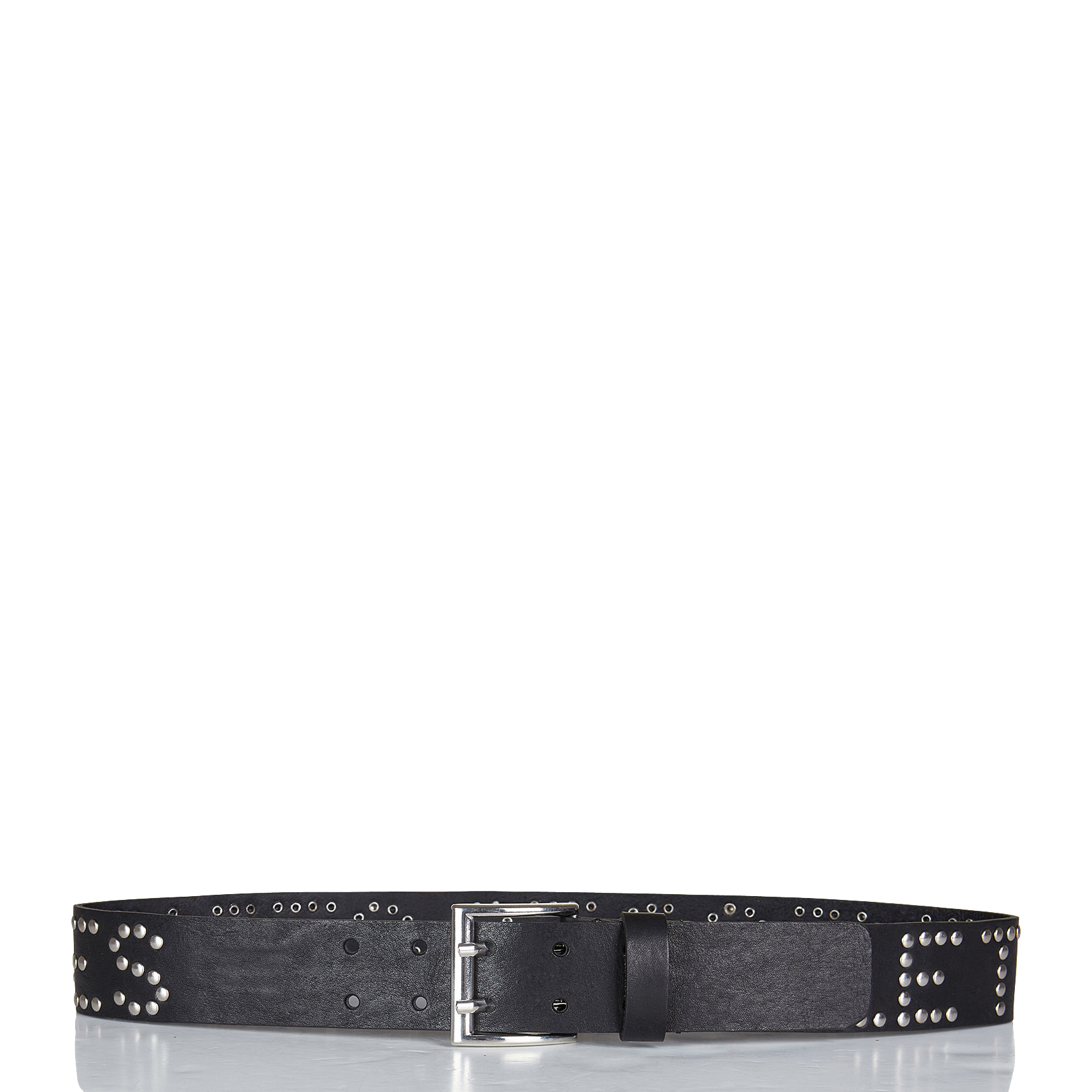 Ceinture cloutée en cuir effet python | Noir