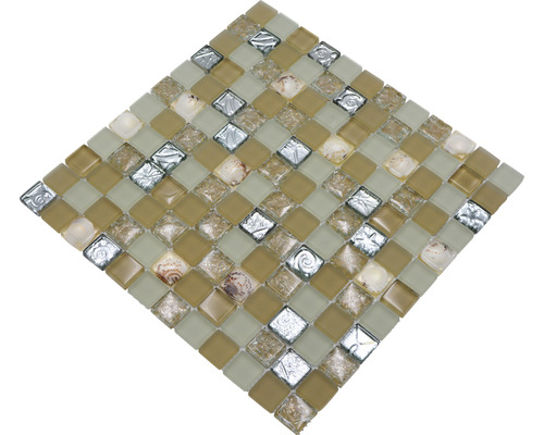 Glasmozaïek XCM 8OP9 schelp beige 30x30 cm