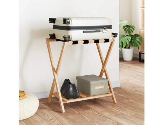 VIDAXL - Chariot de service de bagage Porte-bagages 68x38x58 cm bambou