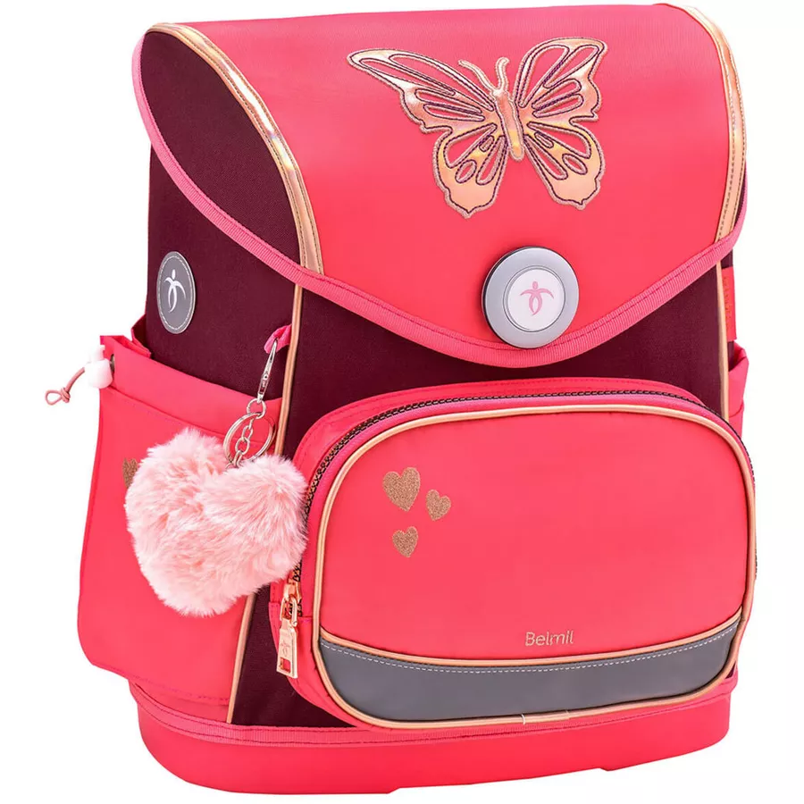 Belmil Schulranzen Premium Compact Plus Set 5-teilig Coral