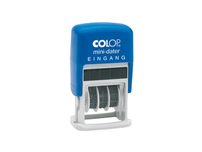 Colop Datumstempel mit Text Mini-Dater, Traditionel, Datostempel, Plast, 12 x 25 mm, Blå, Plast