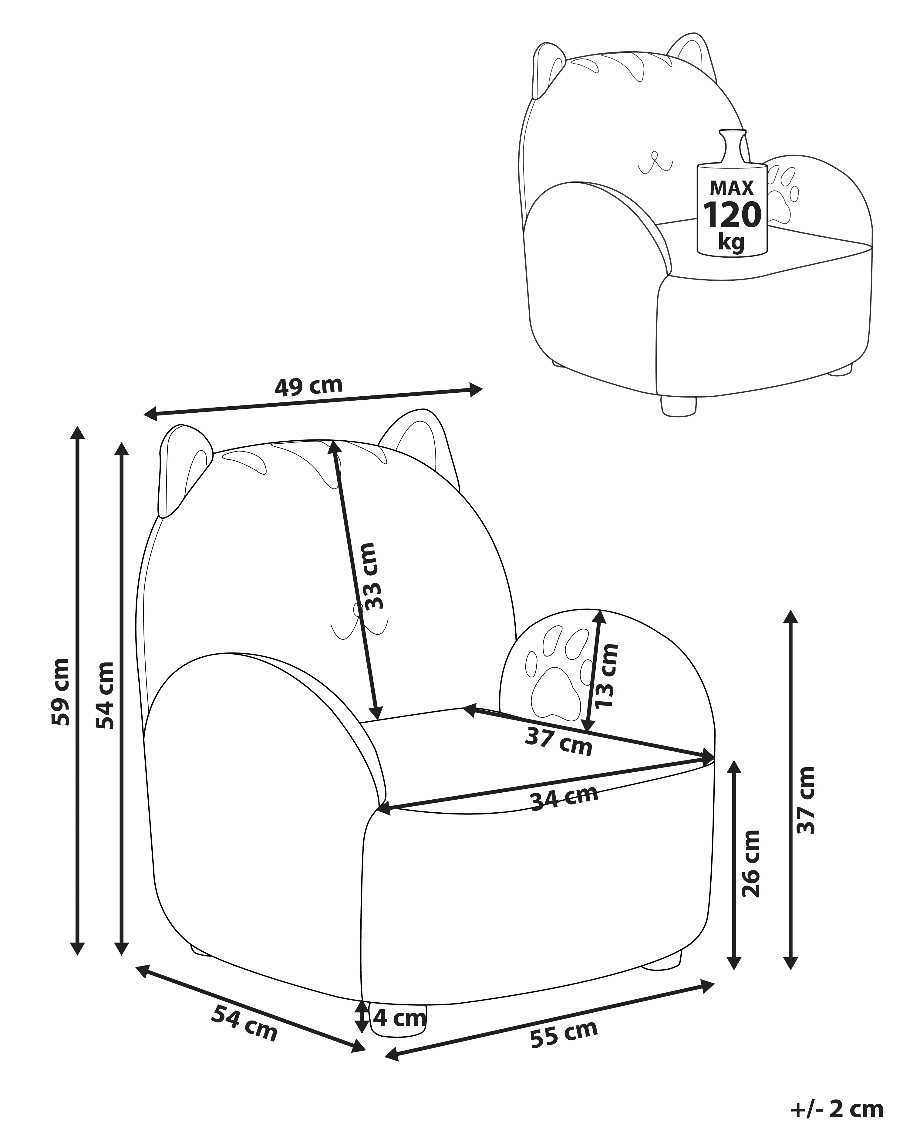 Kinderfauteuil Kat ZOAR Bouclé Beige