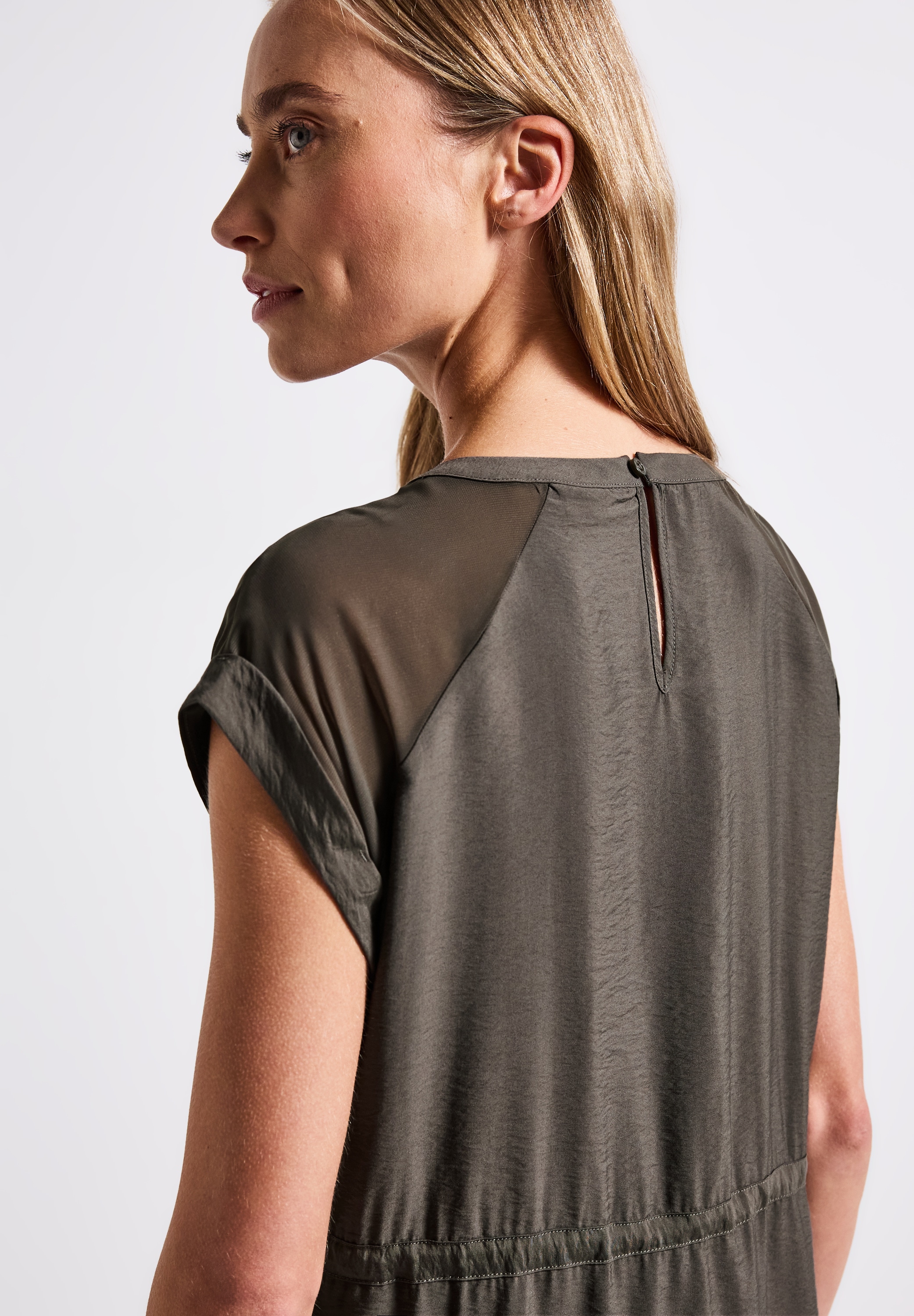 STREET ONE Shirtkleid Eingrifftaschen mit Mesh-Details
