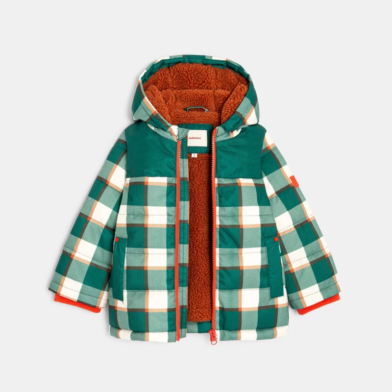 Blouson bébé garçon doublé sherpa à carreaux vert Catimini Vert