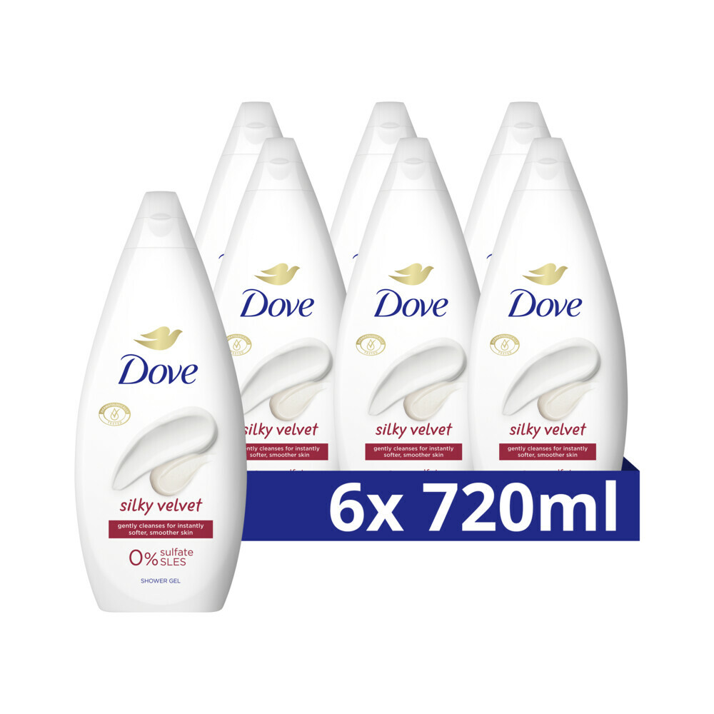 6x Dove Douchecrème Silky Velvet720 ml