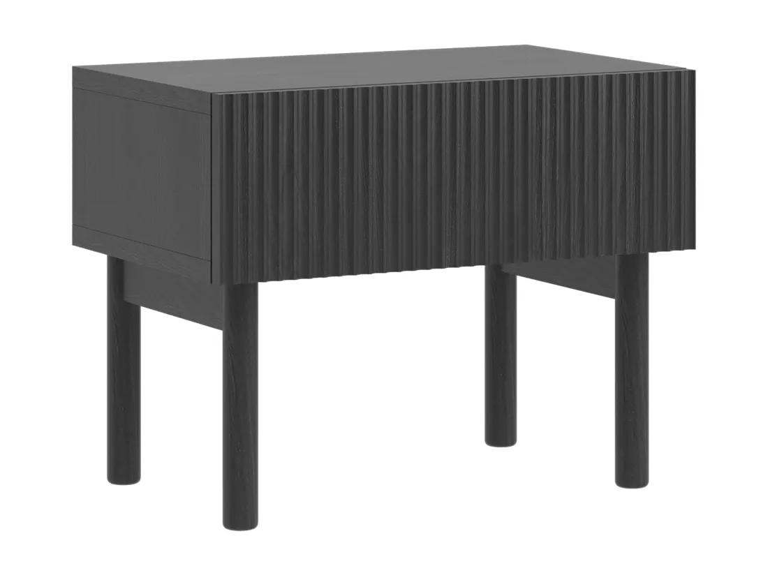 Table de chevet avec tiroir - debout - 50 cm - couleur du bois de frêne Portland - NOLIE