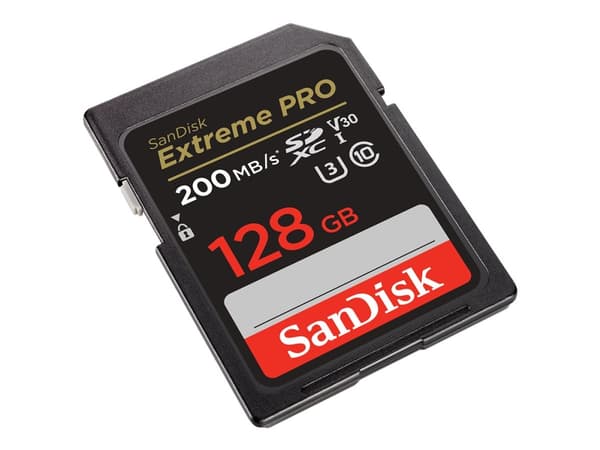 SanDisk Extreme Pro - Flashminnekort - 128 GB - Video Class V30 / UHS-I U3 / Class10 - SDXC UHS-I