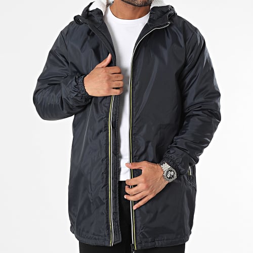 Veste Zippée Capuche Bleu Marine
