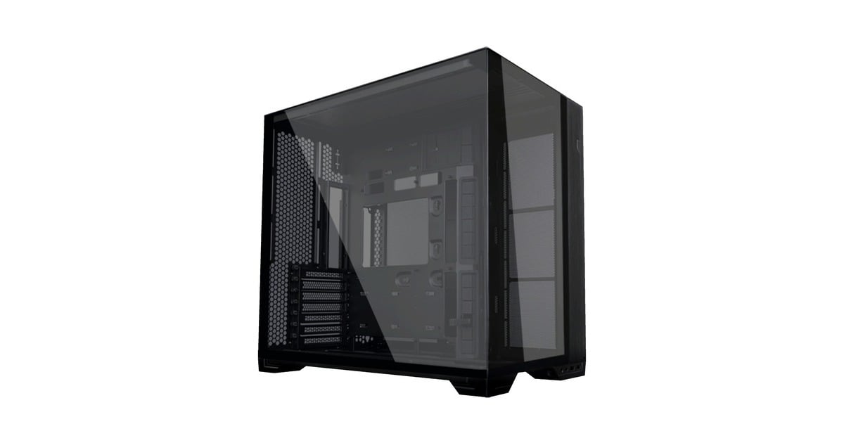 Lian LiO11 Vision Compact midi tower behuizing  (Zwart | 2x USB-A | 1x USB-C | Tempered Glass)