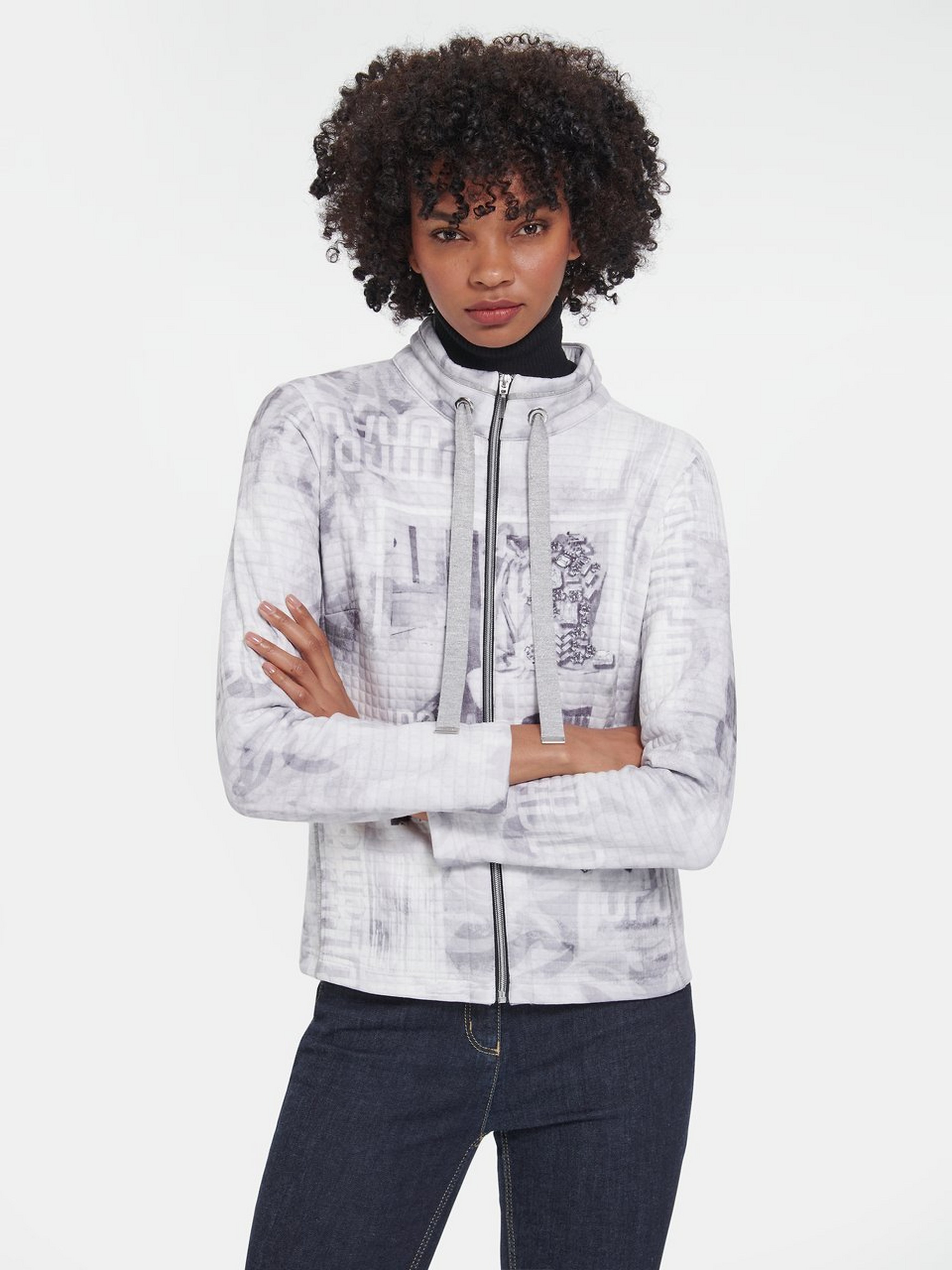 Jacke mit variablem Stehkragen
