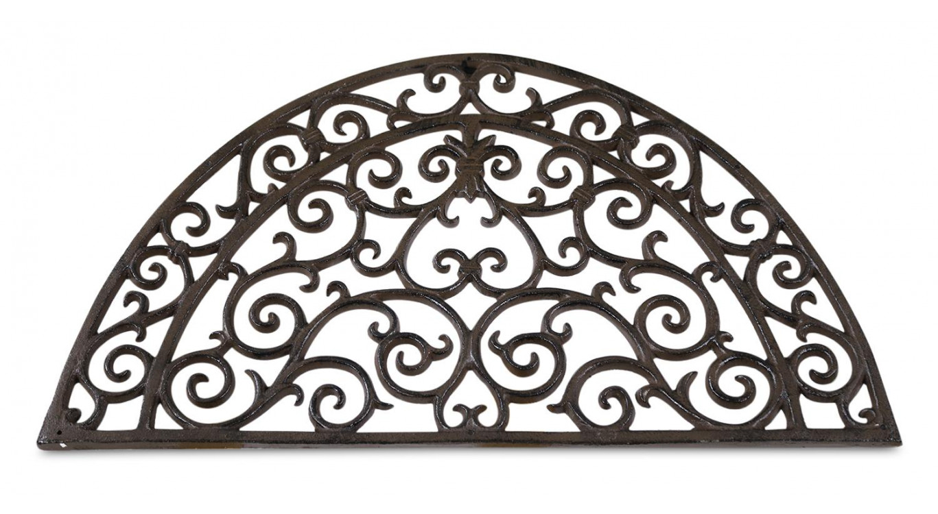 Paillasson demi-lune fonte marron 66x37.5x2cm