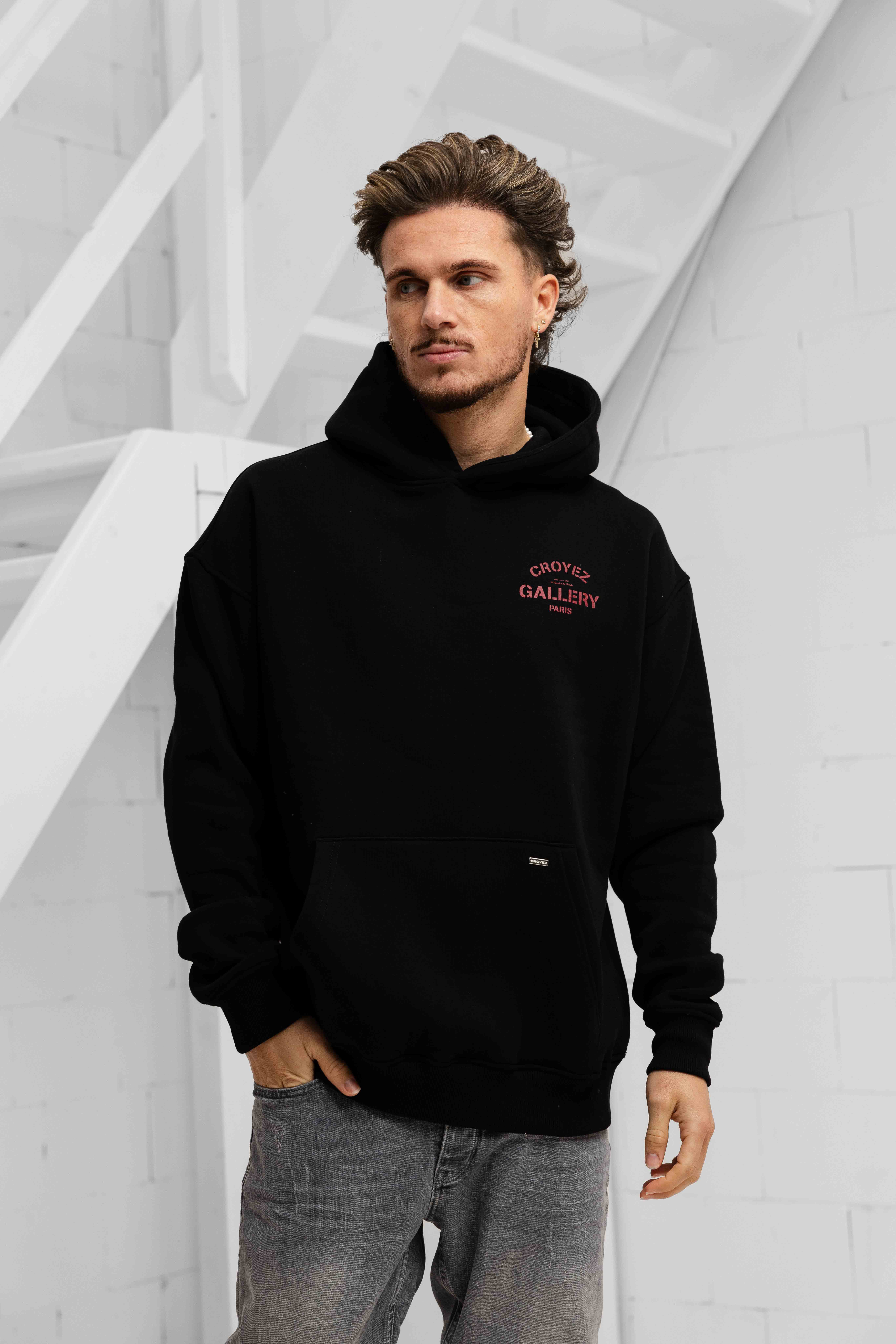 Croyez Gallery Hoodie Heren Zwart/Rood