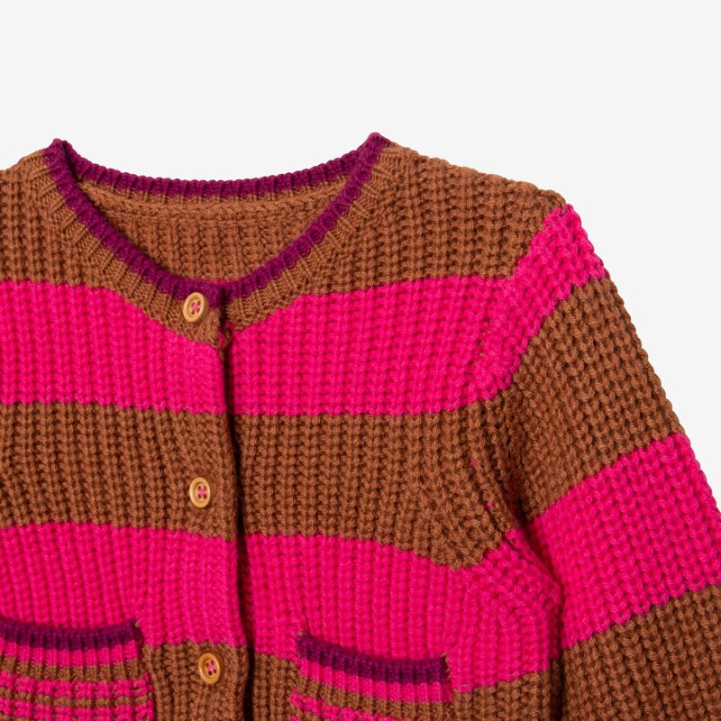 Cardigan bébé fille rose rayé Catimini Rose