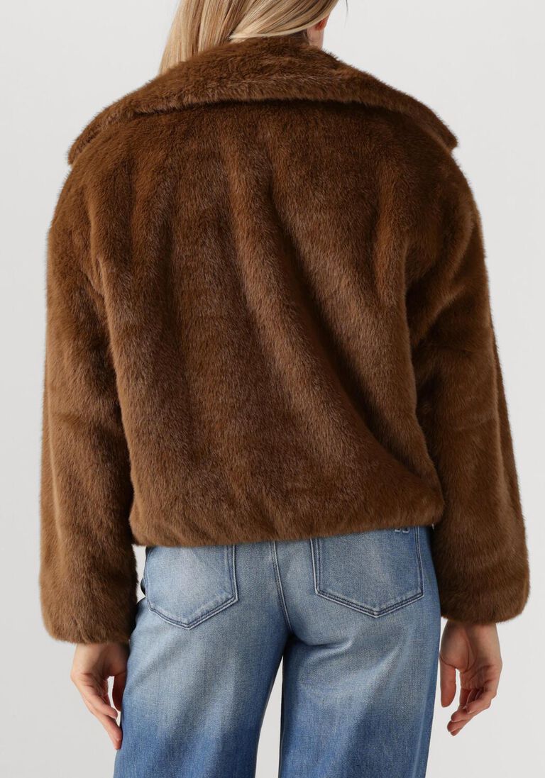 bruine dante6 faux fur jas entity faux fur bomber jacket