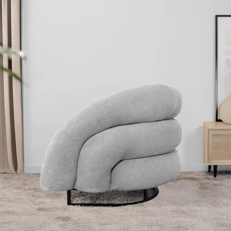 HOME DELUXE fauteuil MACA fluweel stof beige - 95 x 73 x 88 cm