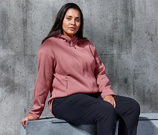 Strickfleece-Jacke, roséfarben