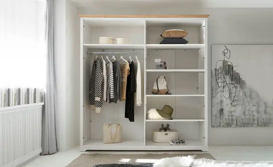 Kleiderschrank Jasmin II Pinie (Nachbildung), Asteiche (Nachbildung) 214 cm