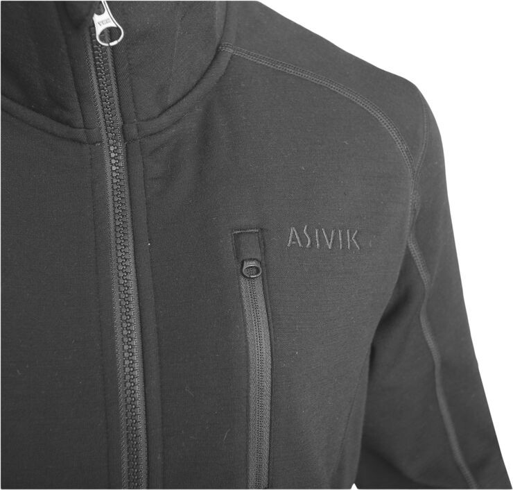 Asivik Asivik W Adventure Mid Wool uldfleece, dame Sort