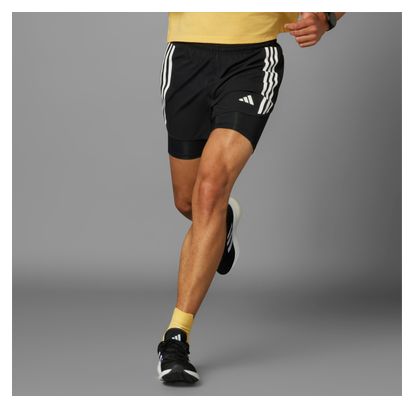 Short 2-en-1 adidas Own The Run Noir Homme