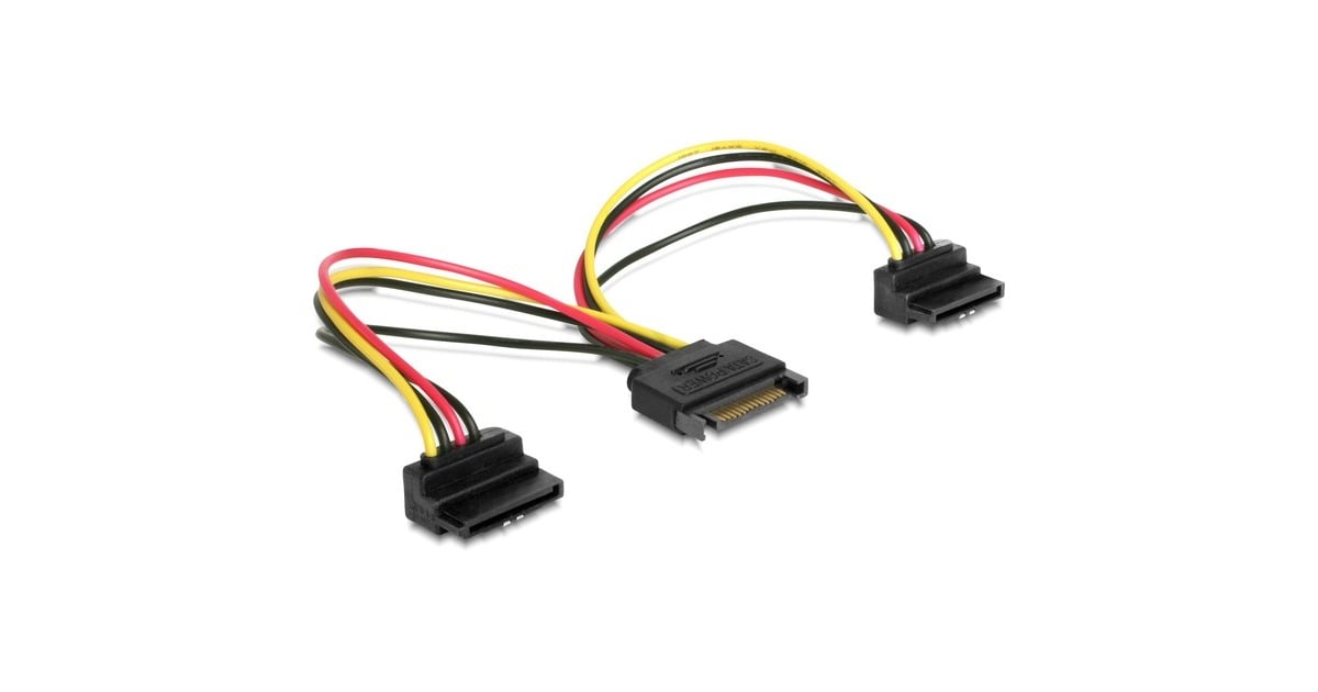 DeLOCK15-Pin-SATA > 2x SATA-voedingsconnector splitterkabel  (0,15 meter)
