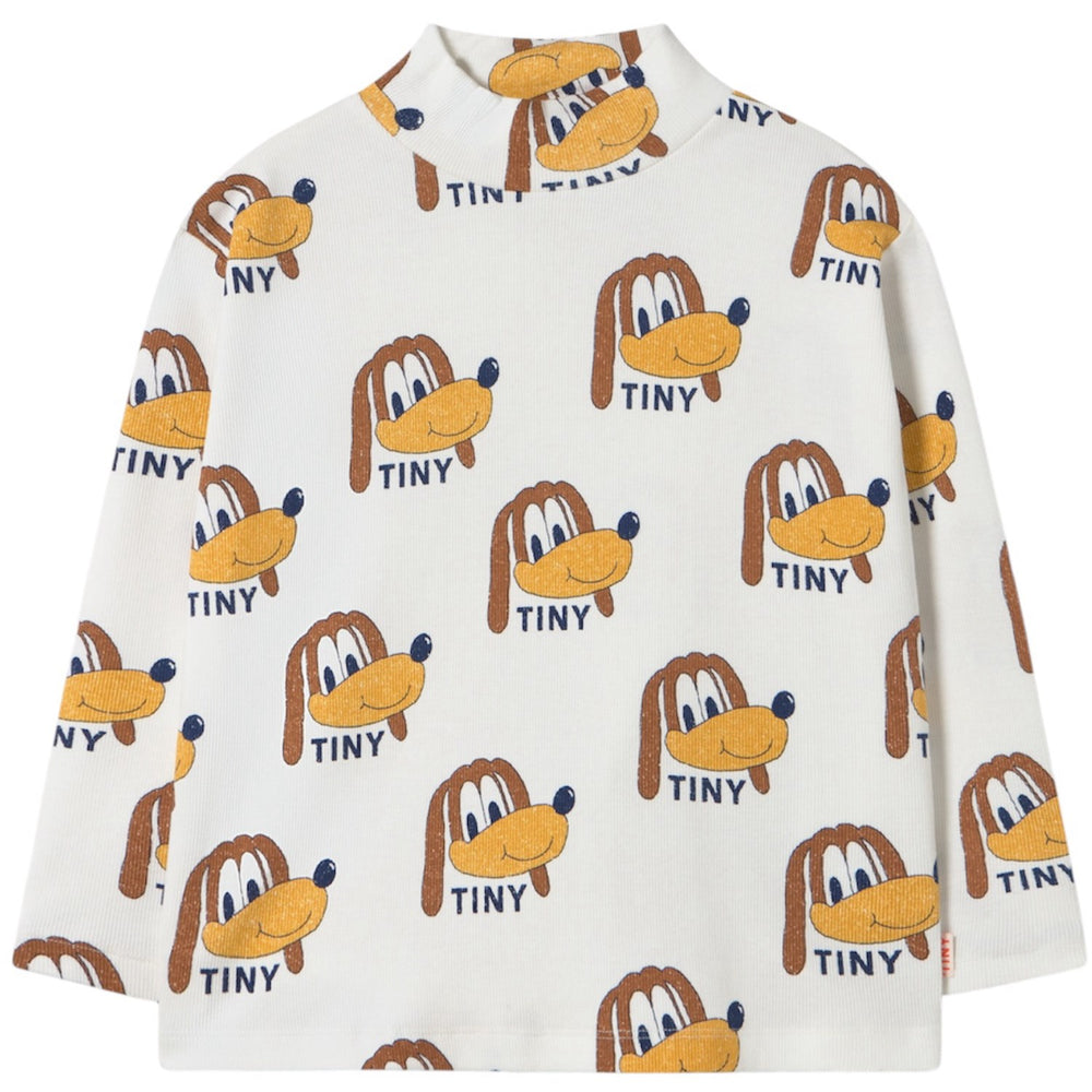 Køb TinyCottons Off-White Dogs Rib Mockneck