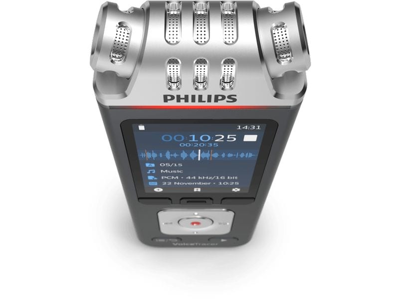 Philips Diktiergerät DVT7110 Diktiergerät für die Tonaufzeichnung während des Filmens