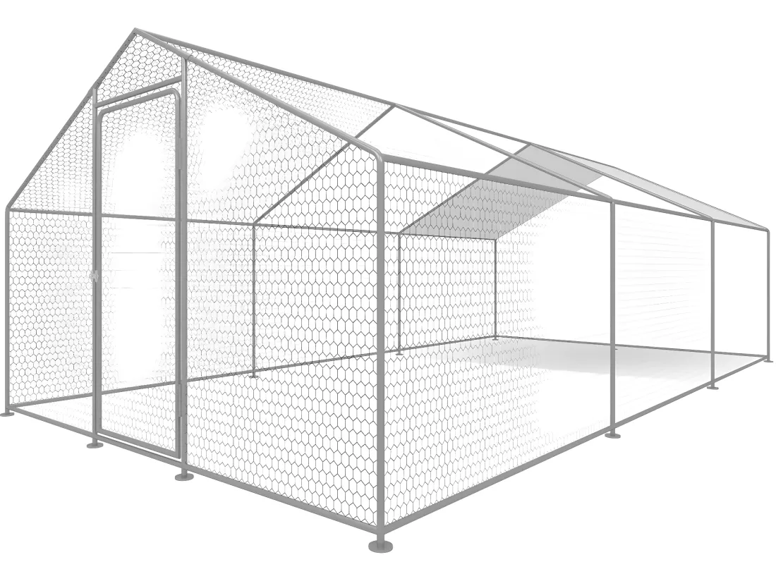 Enclos à poules 18 m² parc grillagé 6 x 3 x 2 M acier galvanisé