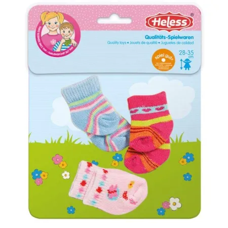 Heless Bunte Söckchen, Größe 28-35cm, 3 Paar