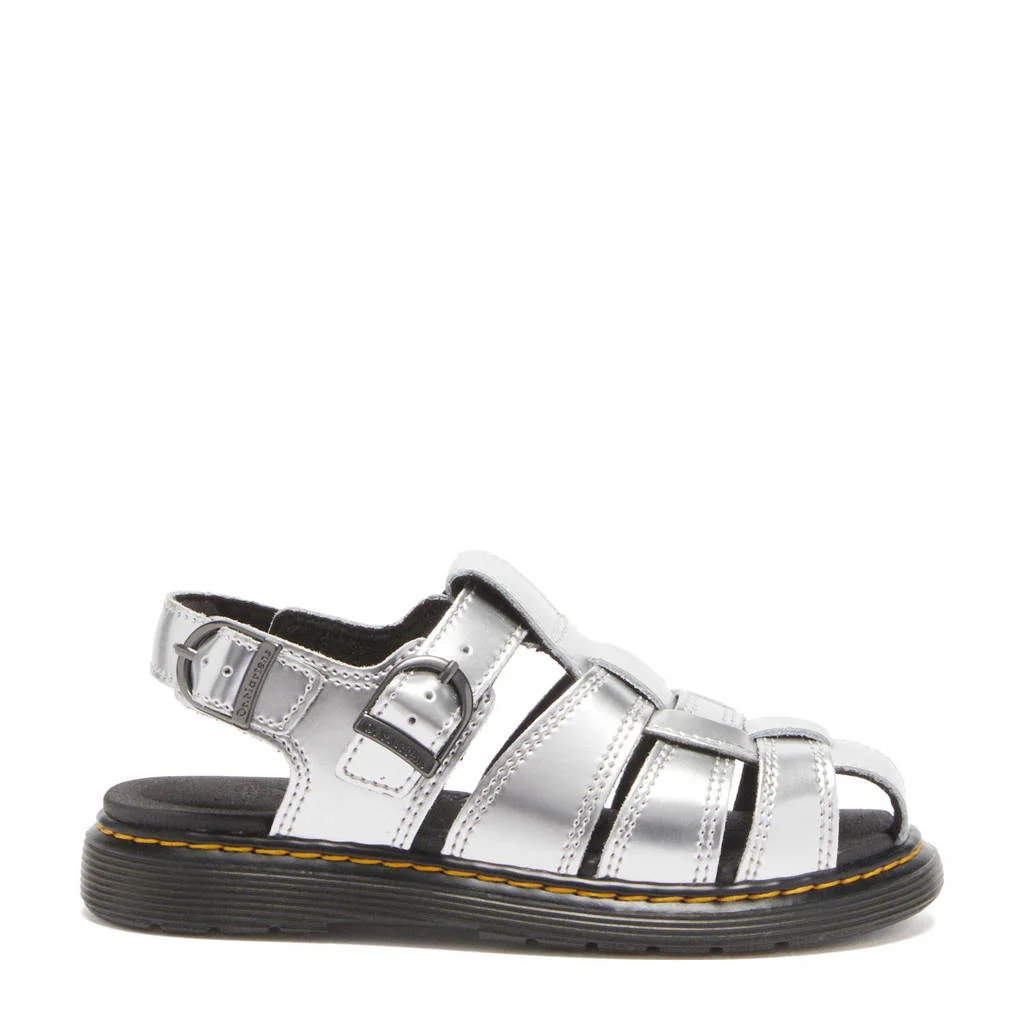 Dr. Martens Caarys Jleren sandalen Silver Metallic Patent Lamper