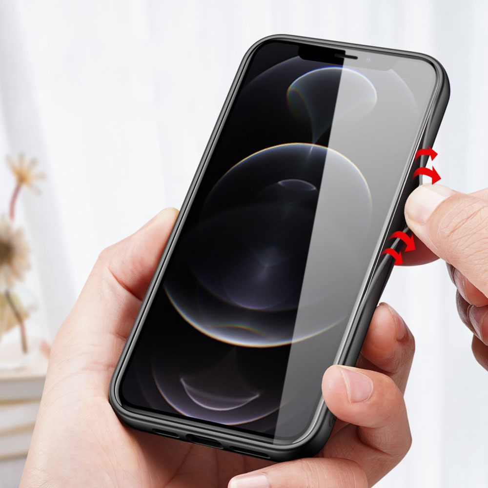 iPhone 13 Pro Hybrid Hülle TPU Bumper   Nylon Rückseite - Schwarz