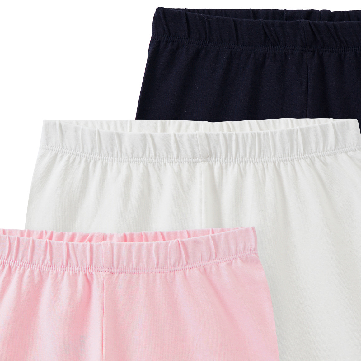 Famy 3 Mädchen Radler im Basic-Look hellrosa / weiss / dunkelblau