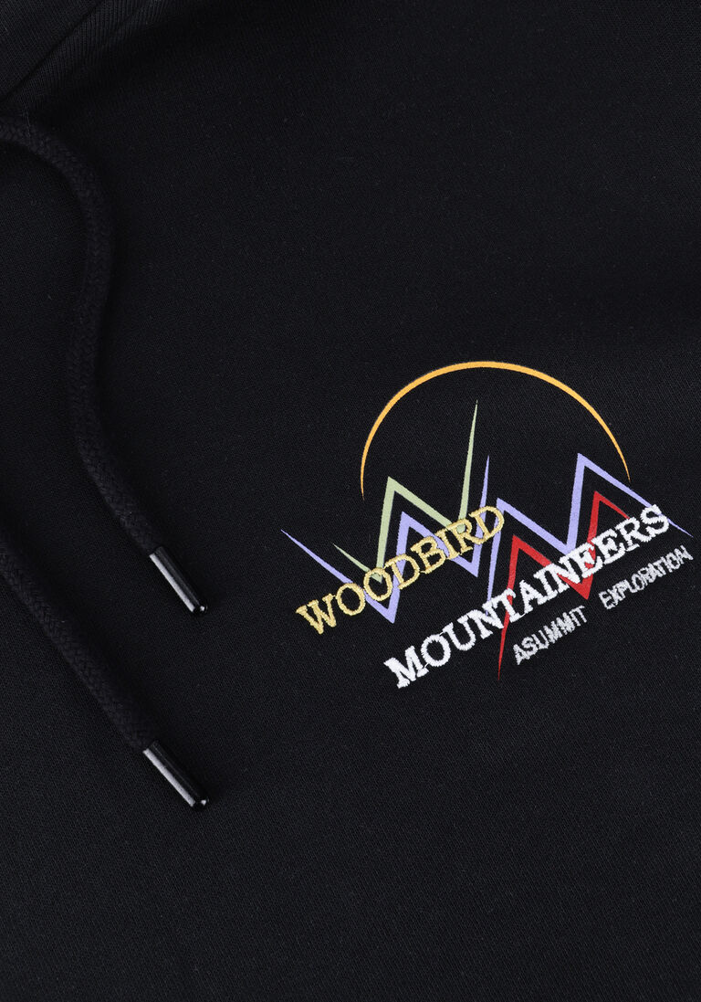 WOODBIRD zwarte woodbird sweater dash mountaineer hoodie