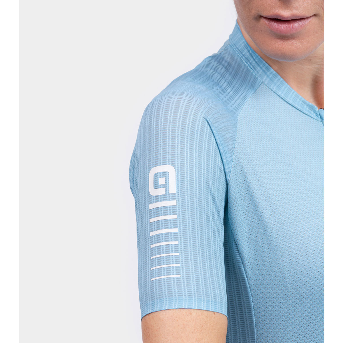 Ale R-EV1 Silver Cooling Fietsshirt Korte Mouwen Lichtblauw Dames