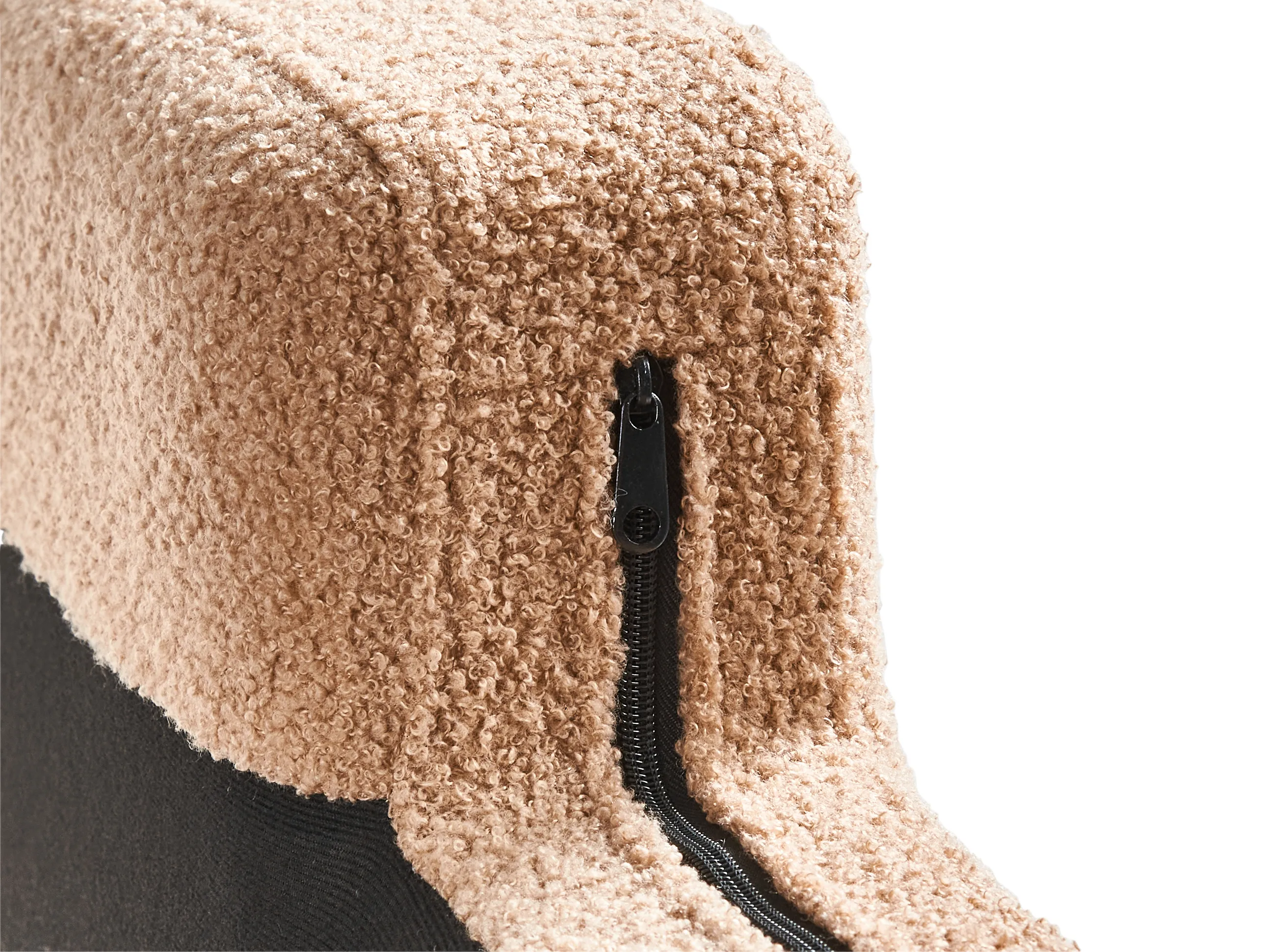 Rechtszijdige chaise longue EWRON Bouclé Zandbeige