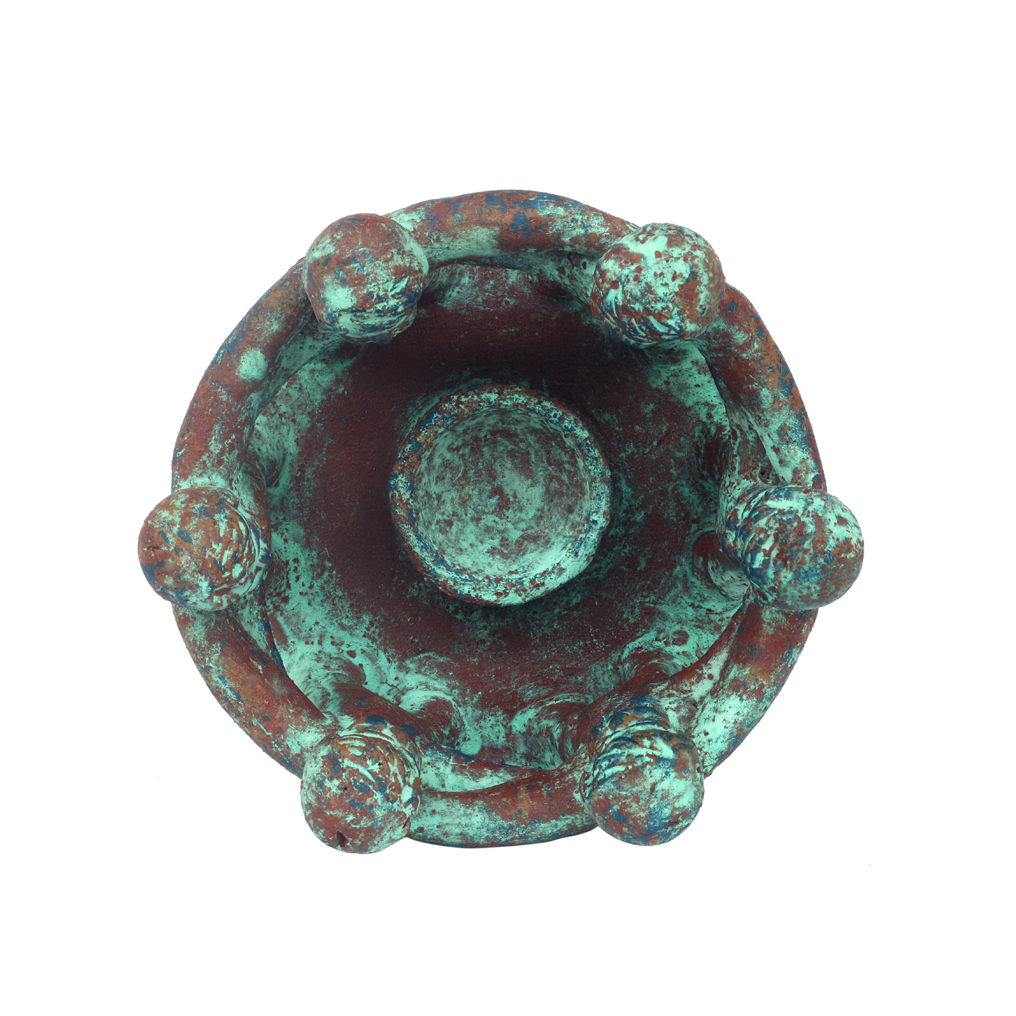 Kerzenhalter 'Friendship Circle 6', braun, grün, Ø 18 cm, H 11 cm von fischer's lagerhaus