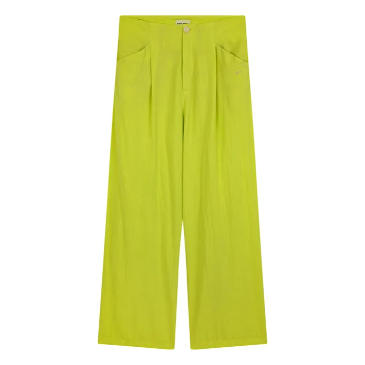 Bobo Choses Pantalon à Pinces Coton et Lin - Collection Femme  | Vert anis