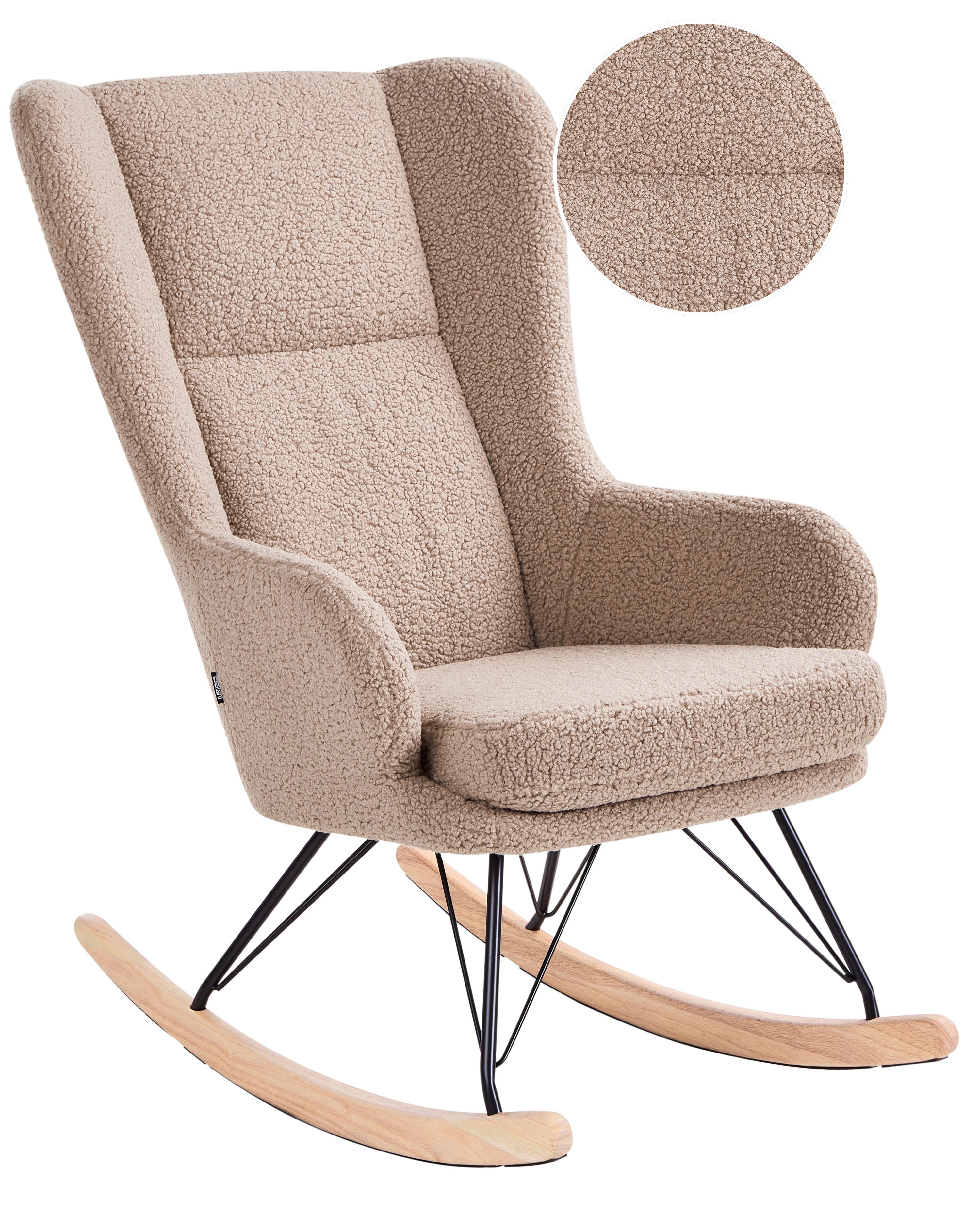 Schommelstoel LUOMA Bouclé Beige