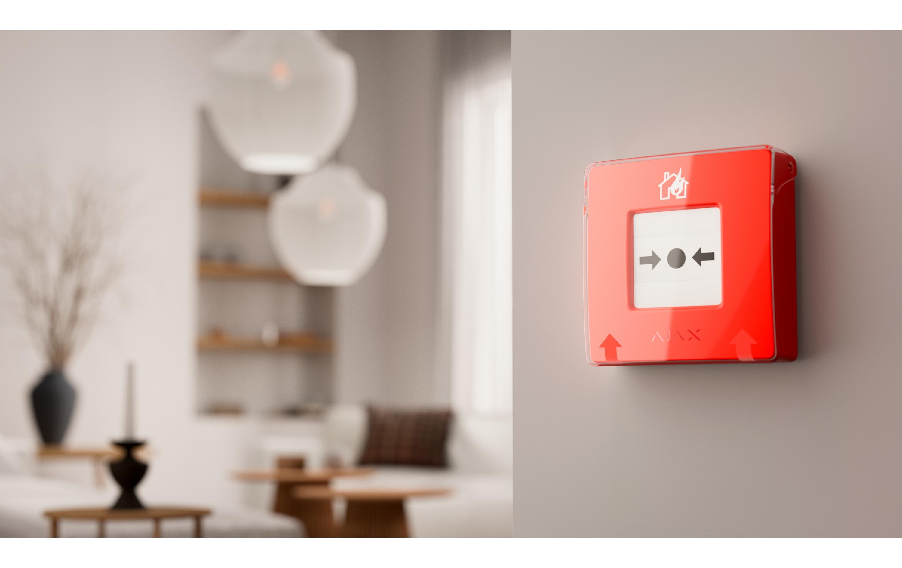 Funk-Taster ManualCallPoint (Red) Jeweller Rot<br>Funk-Druckknopfmelder mit rücksetzbarem Auslöseelement und programmierbaren Szenarien