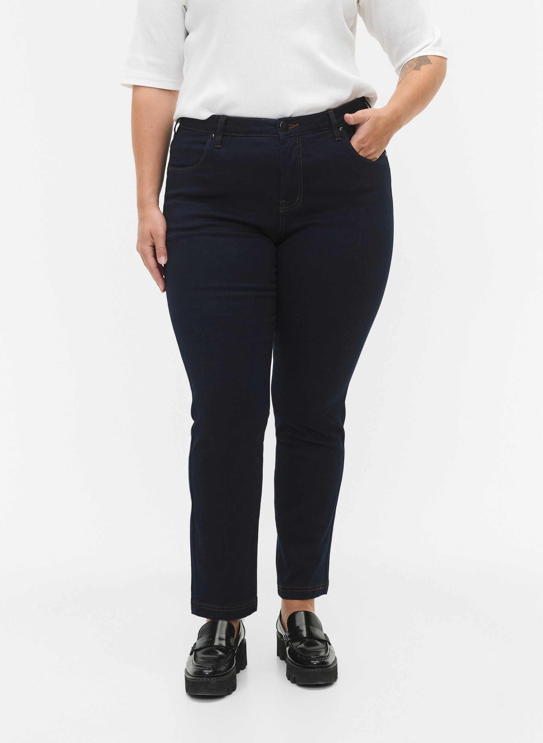 Slim fit Emily jeans med normal talje