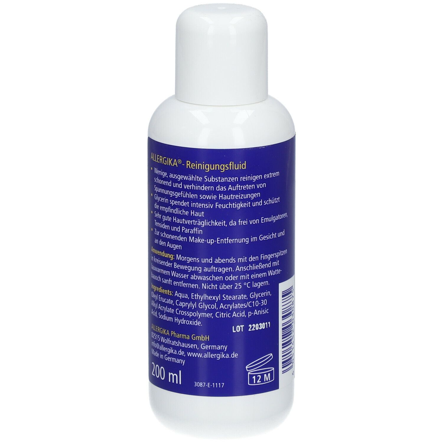 ALLERGIKA® Reinigungsfluid - Reizlindernde, besonders schonende tägliche Reinigung für Gesicht und Augenpartie, ideal zur Make-up Entfernung