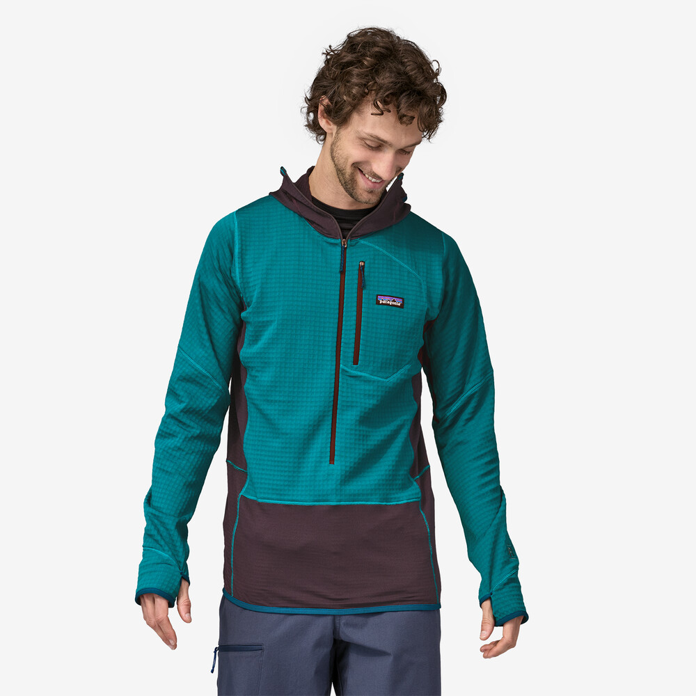 Herren R1 Fleece-Pullover mit Kapuze