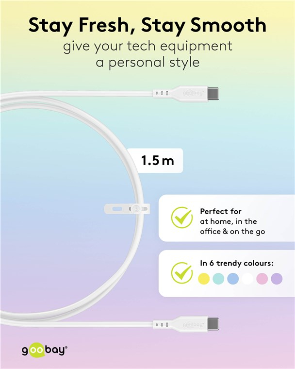 (1.5 m) 60W USB C auf USB C Silikon Ladekabel Fast Charge Datenkabel (77743) - Weiss