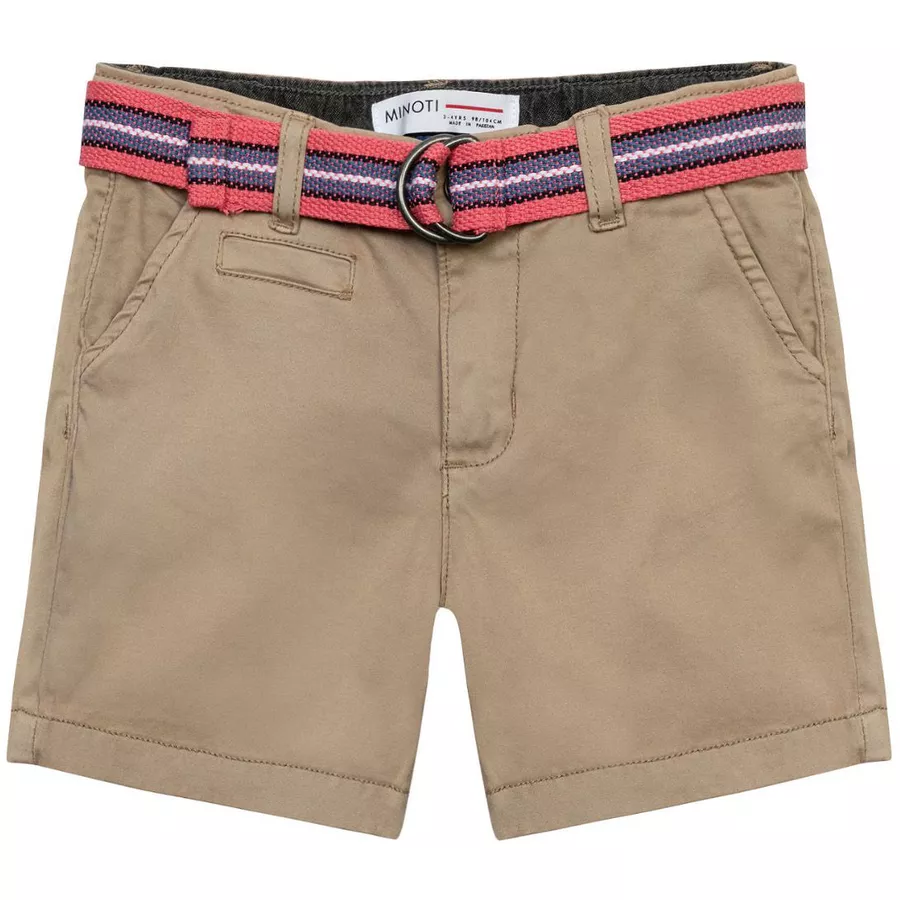 MINOTI Chinoshorts mit Gürtel Steingrau