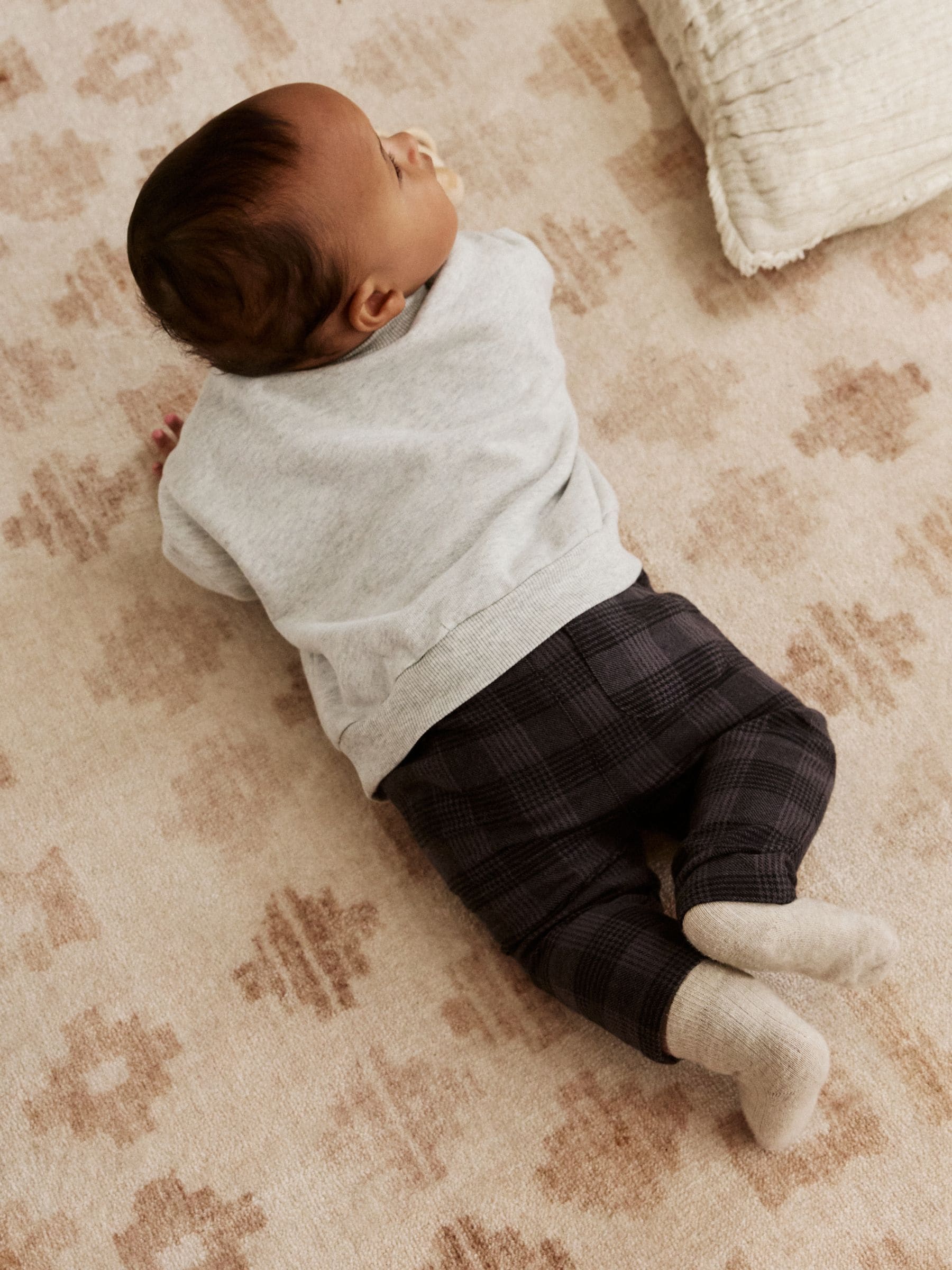 Grijs geruit - Set van babysweatshirt en broek (0mnd -2jr)