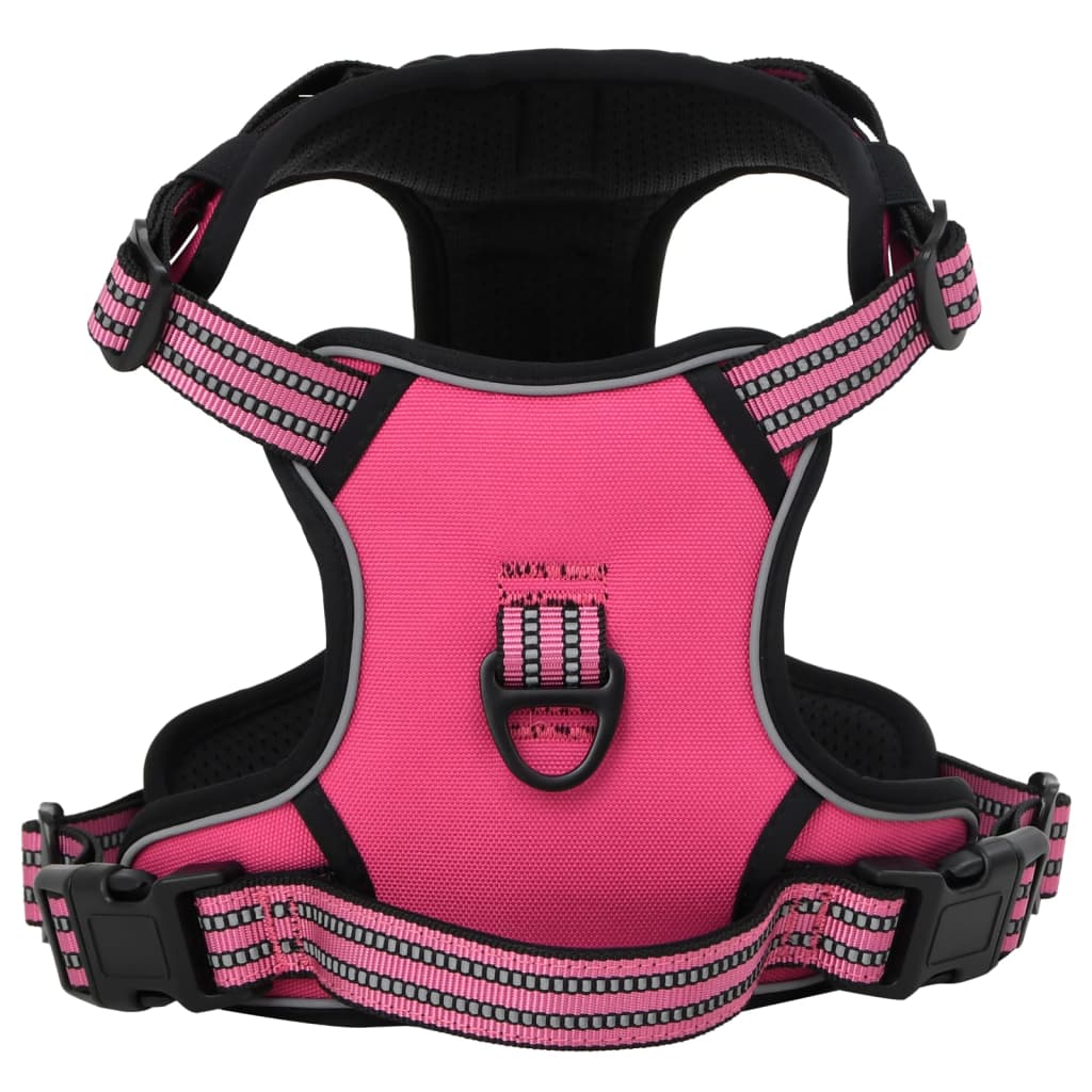 Coleira para cães VidaXL com faixas refletoras ajustáveis, rosa