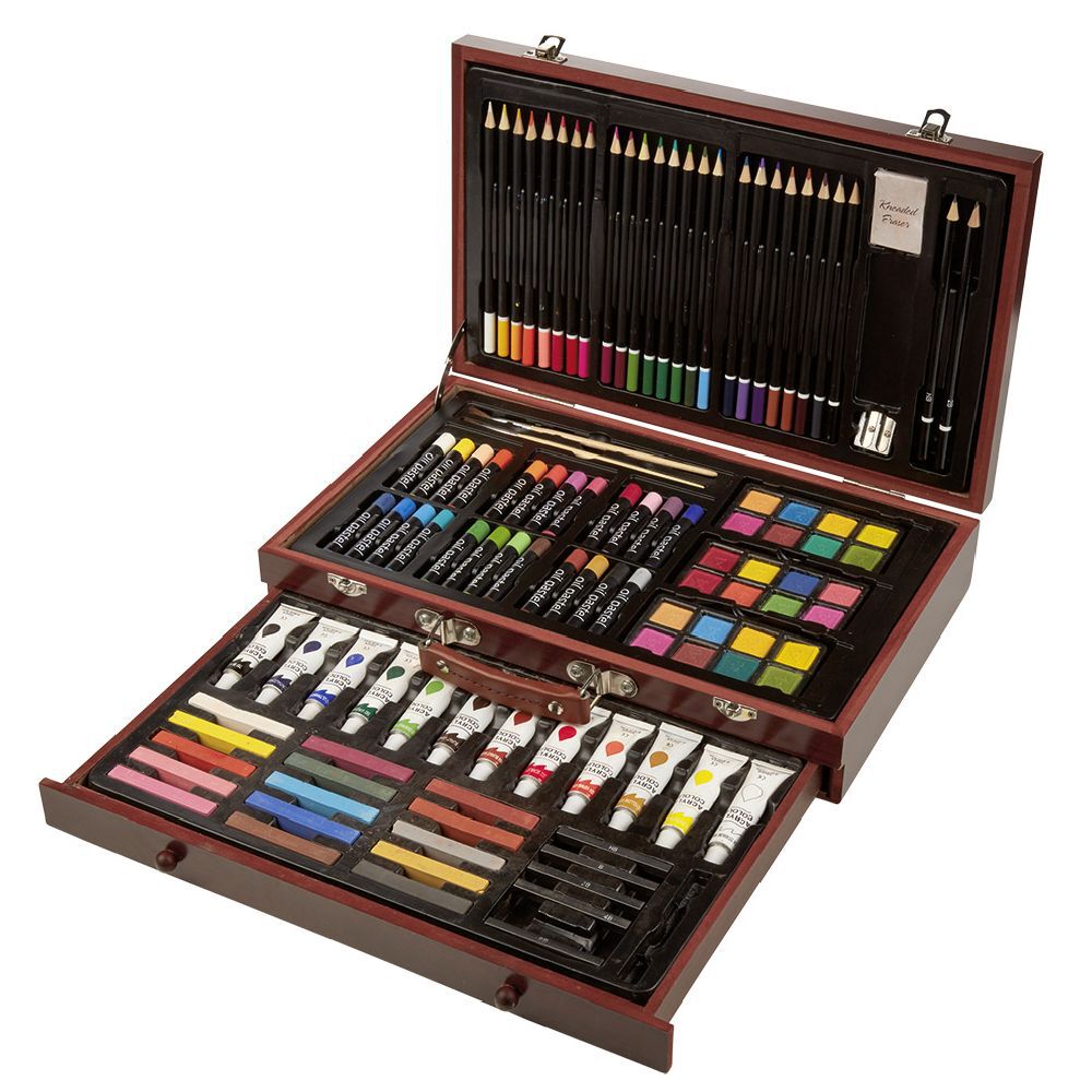 Mallette d'artiste peinture et dessin 112 pièces