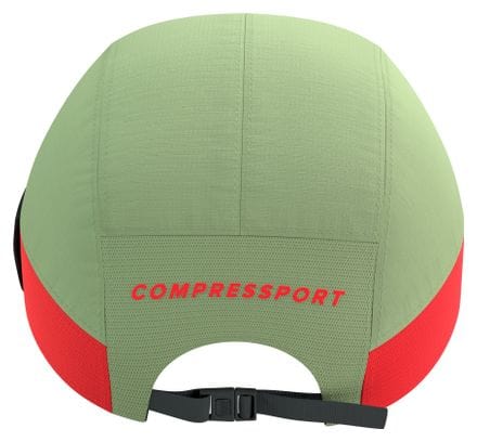 Casquette Compressport 5 Panel Light Cap Vert/Rouge