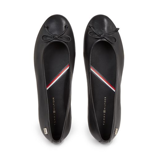 Tommy Hilfiger Essential Leather Ballerina, Black, 39