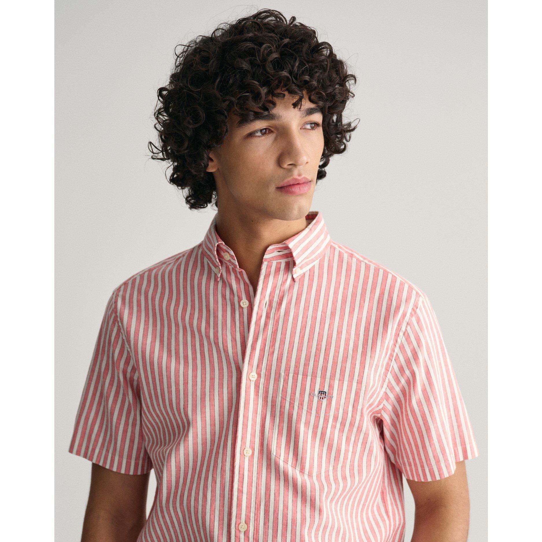 Gant REG COTTON LINEN STRIPE SS SHIRT SU